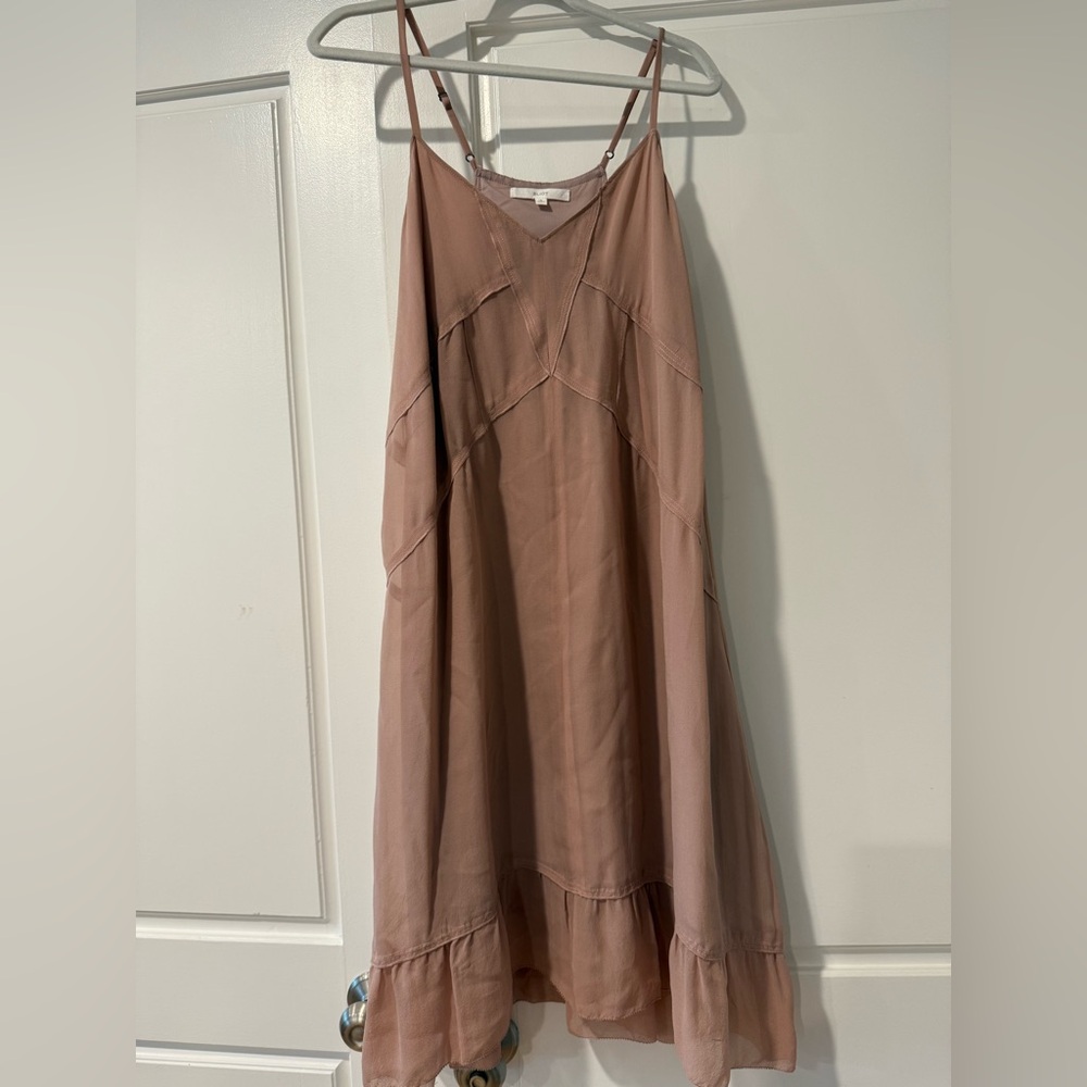 Madewell Silk Eliot Pink Sleeveless Dress with adjustable straps